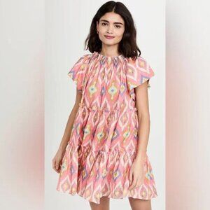 Charina Sarte Ikat A-line Dress Pink Size Small EUC